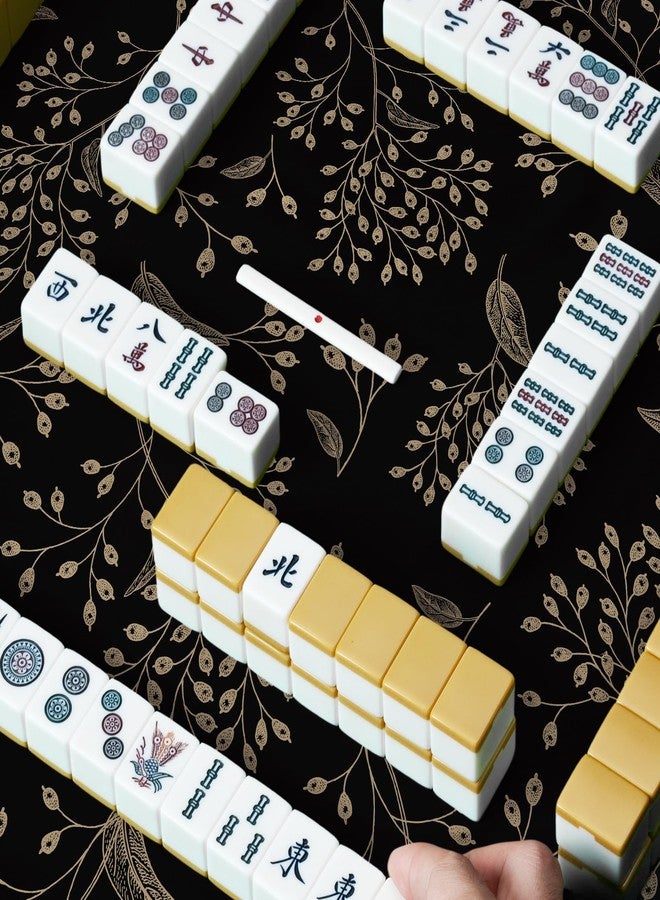 molovsiny Mahjong Mat for Table - Durable Mahjong Table Cover with Unique Design, Premium Mahjong Accessories, Perfect Mahjong Gifts for Women, Game Mat for Mahjong and Board Game Enthusiasts (Noir Floral) - Image 4
